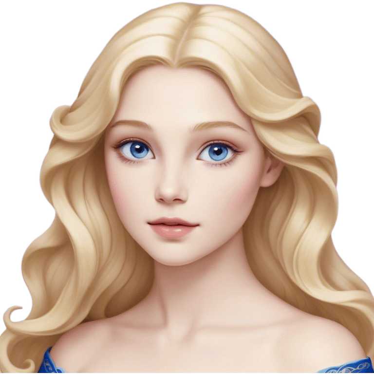 Cinematic Realistic Sleeping Beauty (Aurora) Portrait, with porcelain-like skin featuring a natural rosy flush, illuminated by soft lighting that highlights the gentle contours of her face. Her golden blonde hair flows in soft, detailed waves with subtle highlights that shimmer in the light. Her deep violet-blue eyes radiate warmth and innocence, framed by arched brows and long lashes. With a soft, serene smile, she holds a delicate rose gently in one hand, her other hand resting lightly by her side. She is dressed in her classic pink gown, the fabric rich in texture with delicate folds that catch the light. A golden crown rests atop her head, gleaming with royal refinement. The portrait captures a soft, glowing aura, blending realism with an ethereal sense of beauty and timeless enchantment. emoji