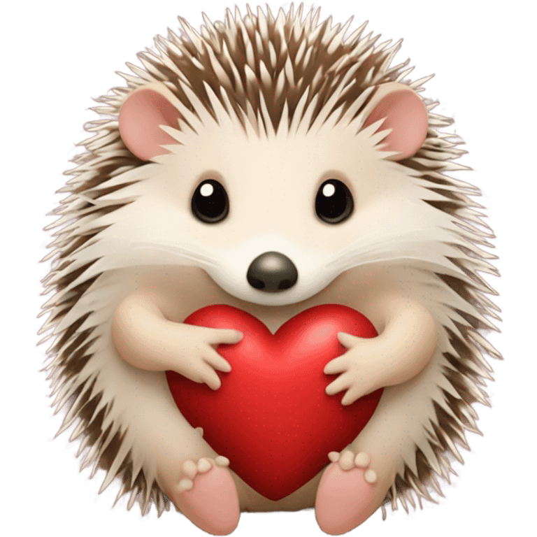 the hedgehog holds the heart emoji