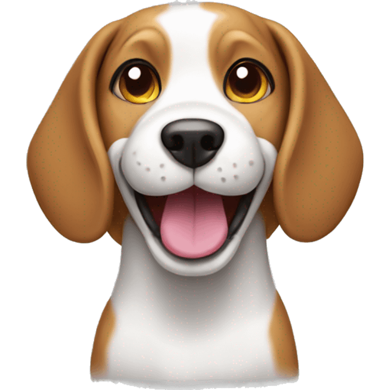 catoon beagle with a smile emoji