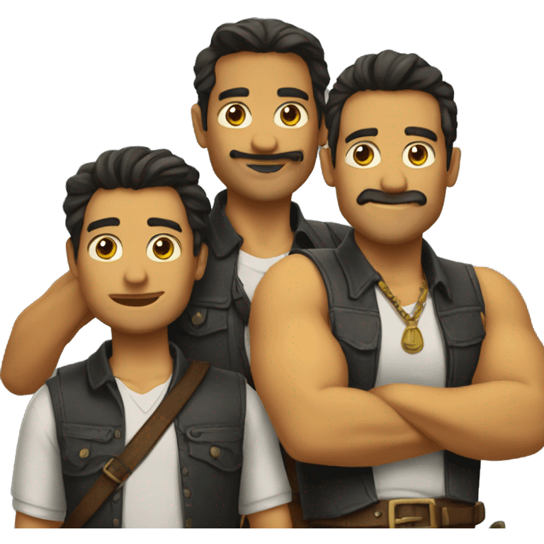 3 amigos posando emoji