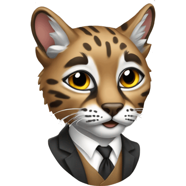 Bobcat with monocle  emoji