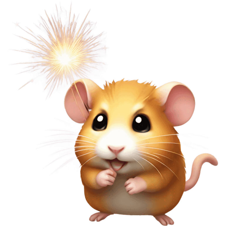 Hamster with sparkler emoji