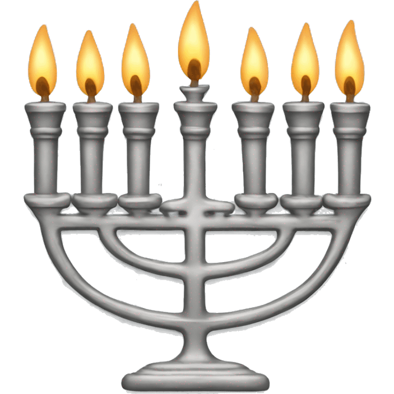 Silver Menorah with 8 candles in a row emoji