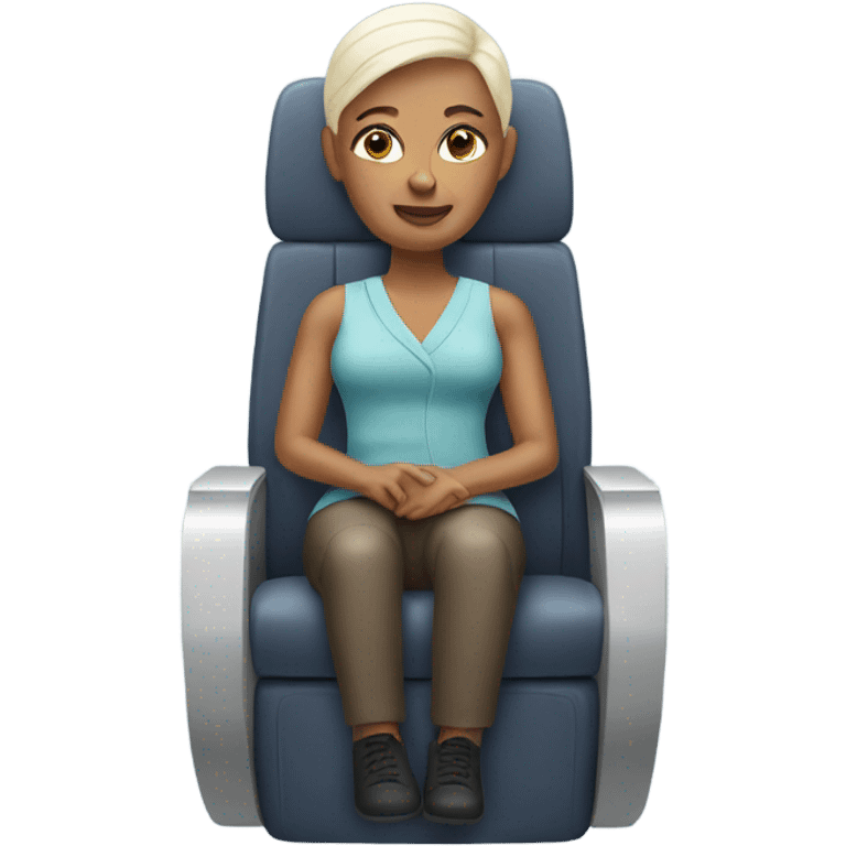 Bald woman on plane emoji