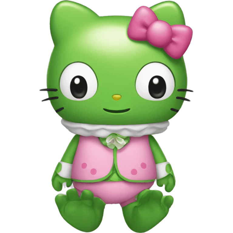 hello kitty in frog costume emoji