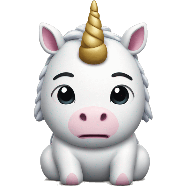 unicorn doing a sumo standing squat position emoji