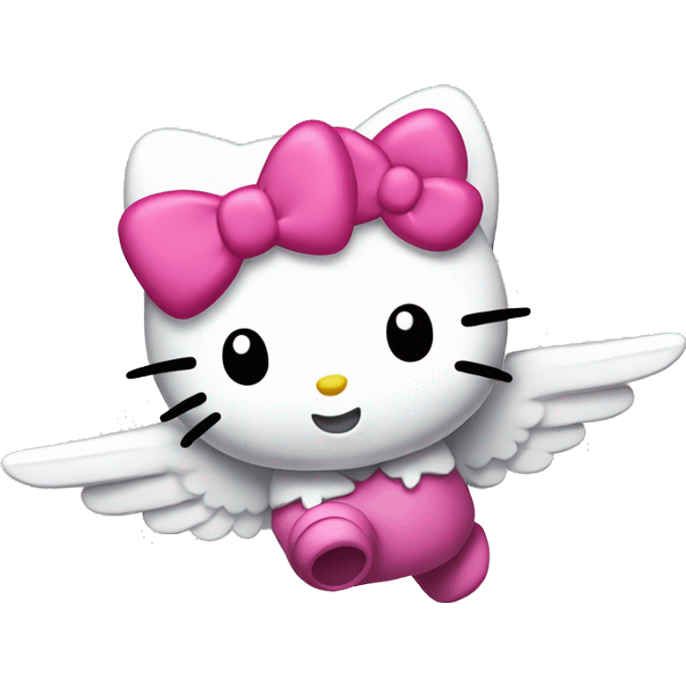 Hello kitty flying emoji