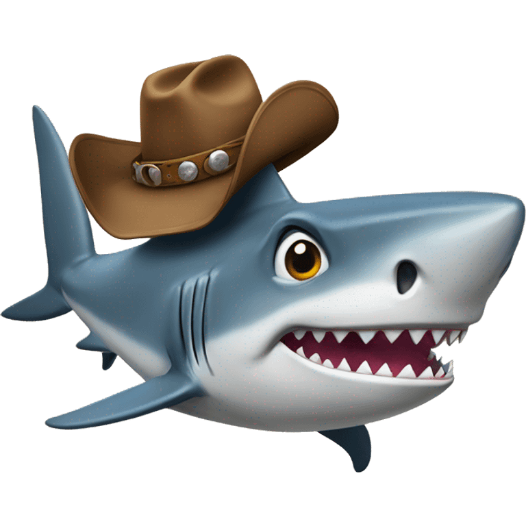 shark with cowboy ha emoji