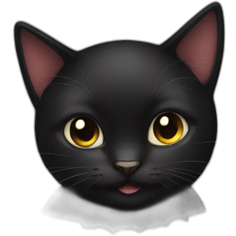 Black cat with bow emoji