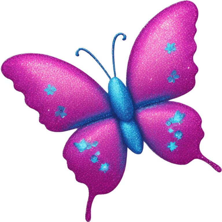 y2k glittery sparkly vibrant pink and blue butterfly  emoji