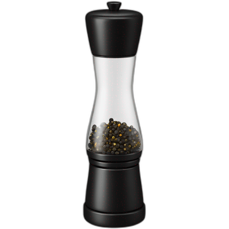 glass pepper mill with black pepper  emoji