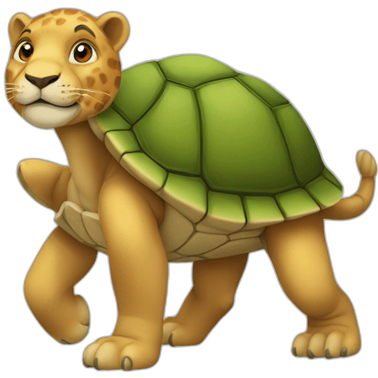 Une tortue sur un lion emoji