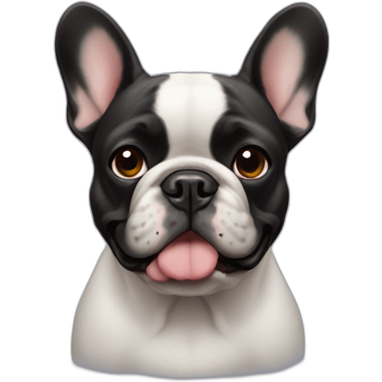 Black faced French bulldog emoji