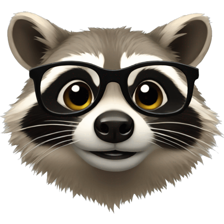 Raccoon with glasses emoji