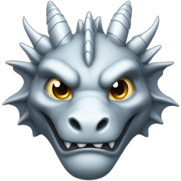 Full silver dragon face emoji