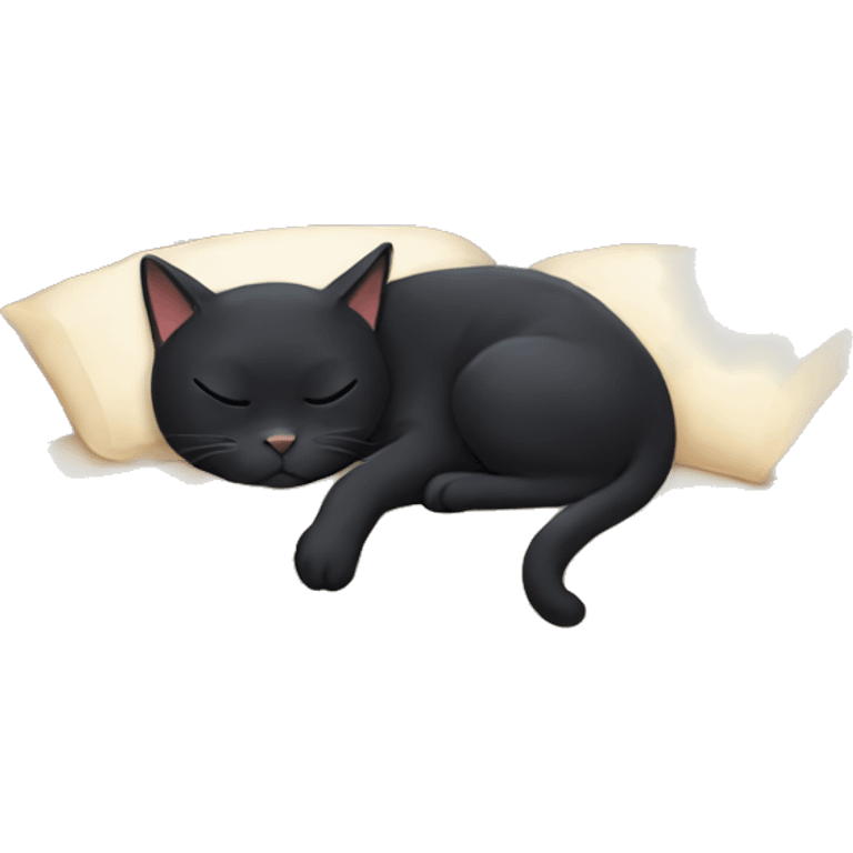 Sleeping black cat emoji