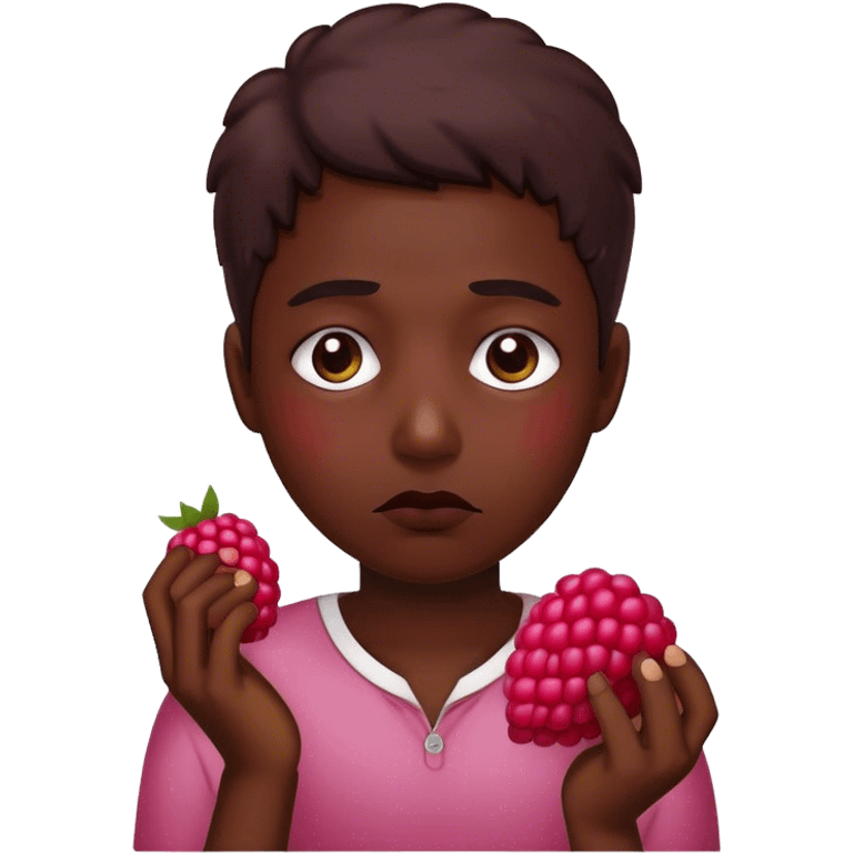 Friendly sad raspberry  emoji