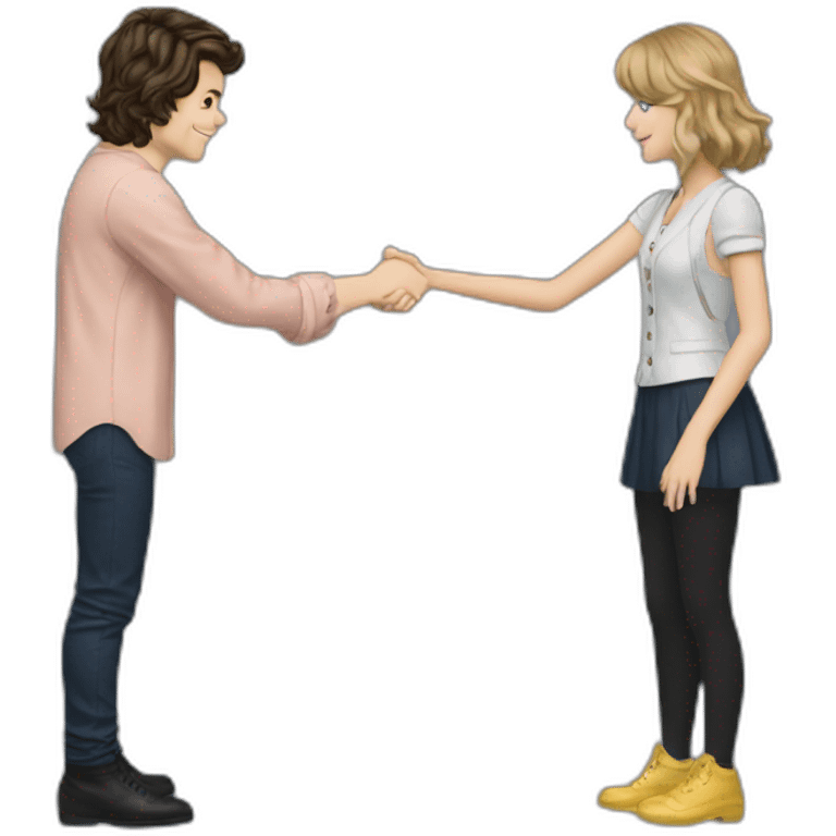 Harry Styles and Taylor Swift shake hands emoji