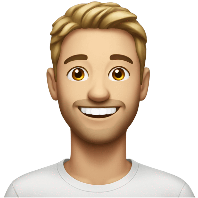 Sweet smile portrait of male emoji