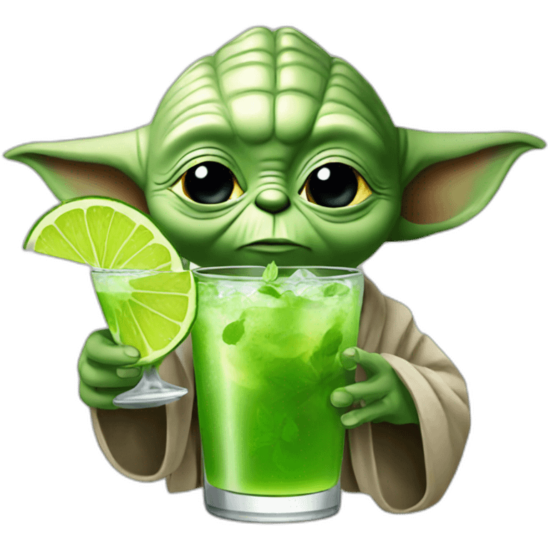 Yoda drinking mojito emoji