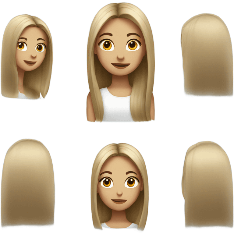 Girl with straight hair emoji