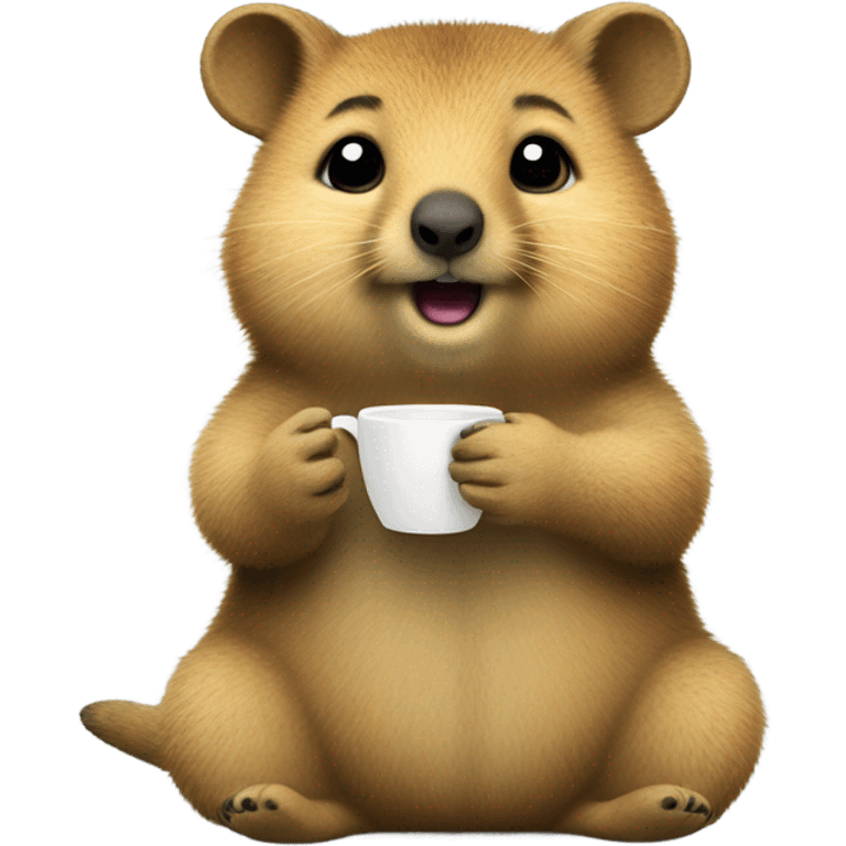 Quokka drinking coffee emoji