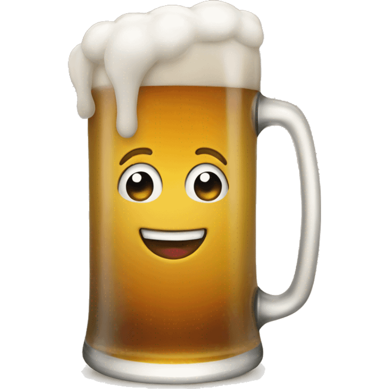 Smiling beer emoji