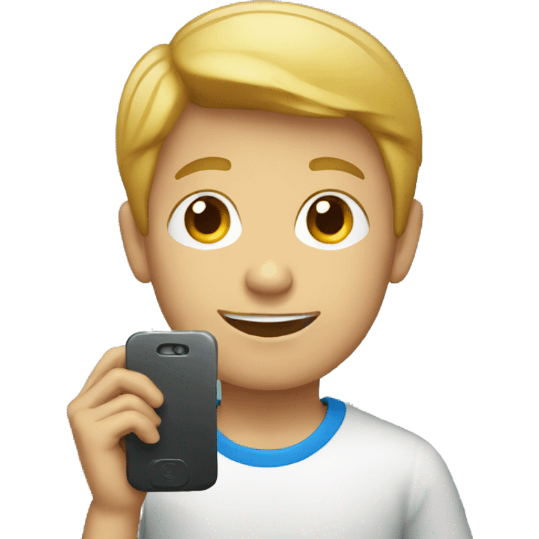 Boy with phone emoji