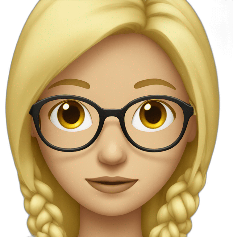 blonde girl with glasses emoji