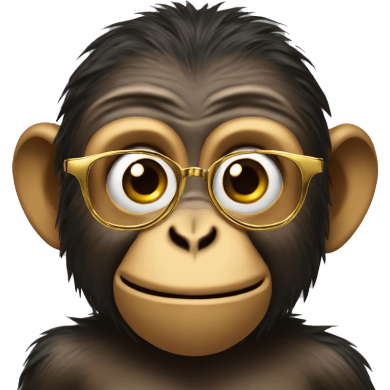 Monkey with glasses and gold teeth  emoji