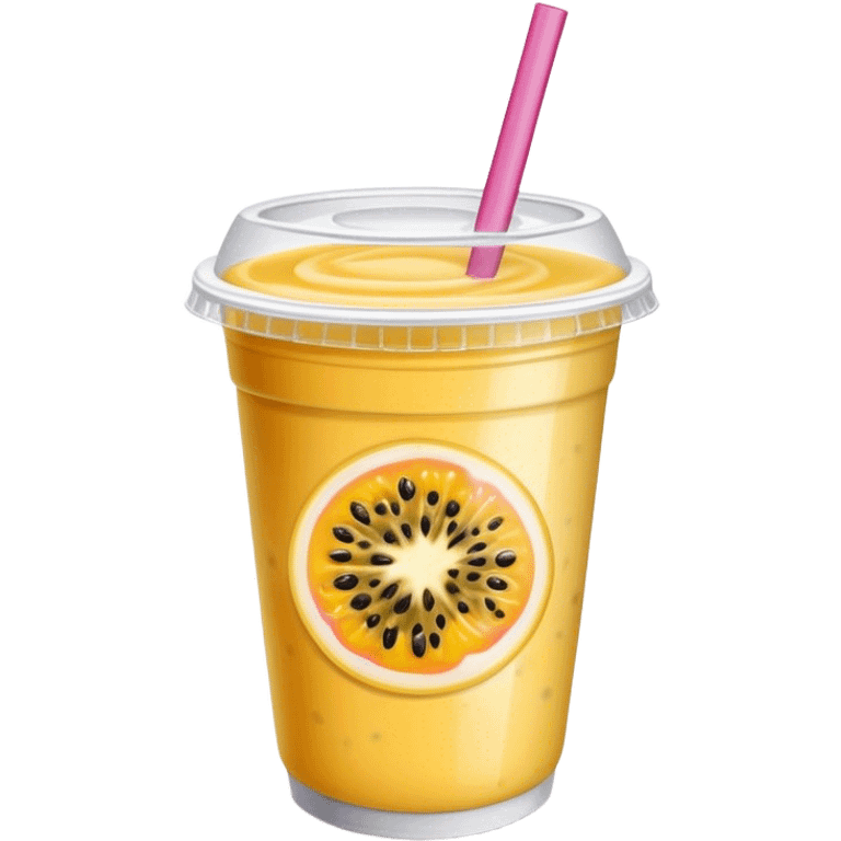 Passionfruit smoothie in to go cup emoji