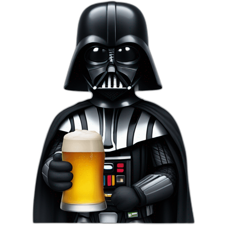 Darth Vader with a beer glass in his hand emoji