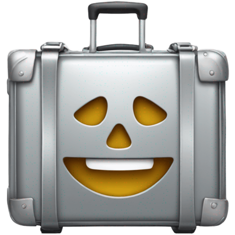 Silver metal suitcase emoji