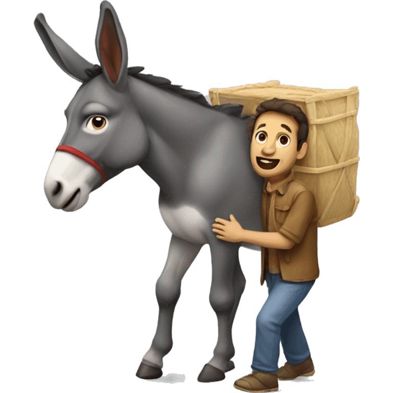 Donkey carrying a human emoji