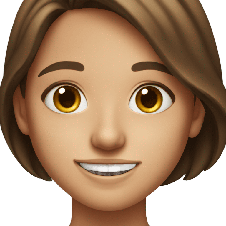 smiling girl portrait with brown hair and freckles emoji