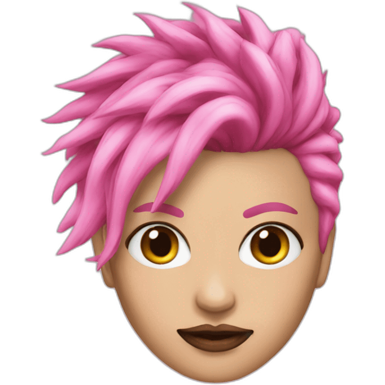 woman punk hair pink emoji