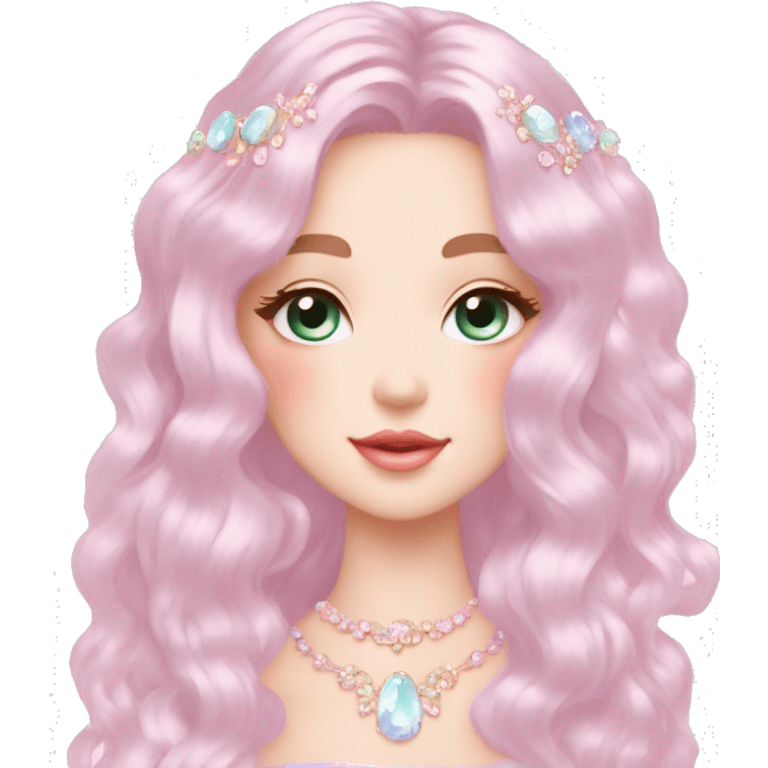 Dreamy pretty VOGUE elegant kawaii shiny pastel lady pastelcore kawaii beautiful hair cottagecore jewels trending aesthetic emoji