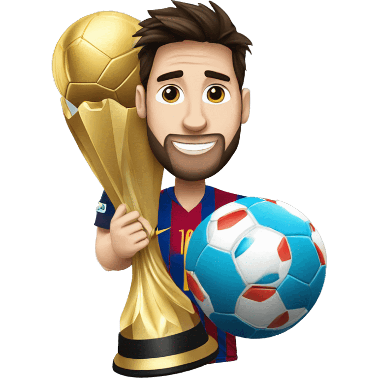 Messi con la copa del mundo emoji