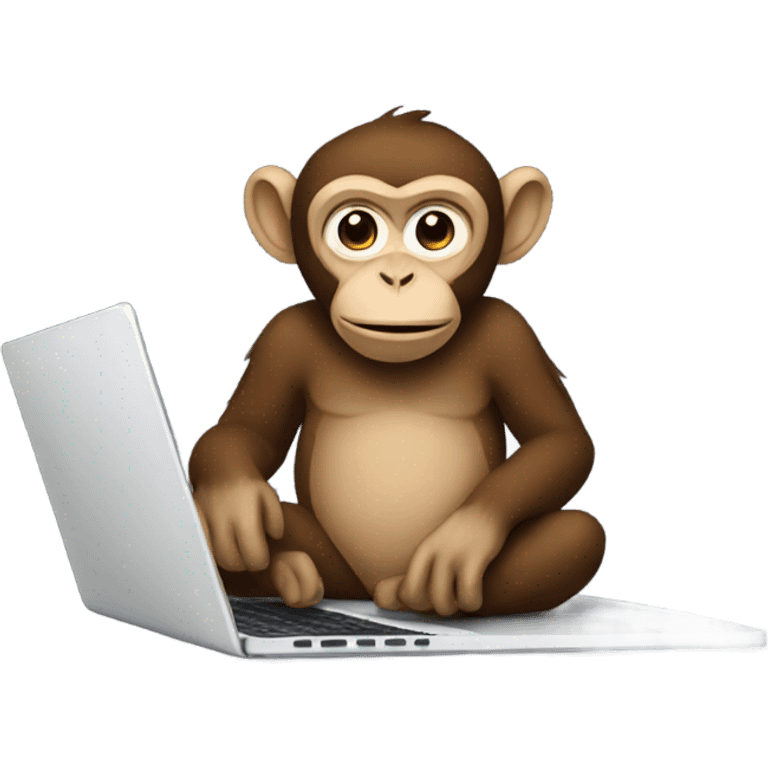 The monkey is sitting at his laptop emoji