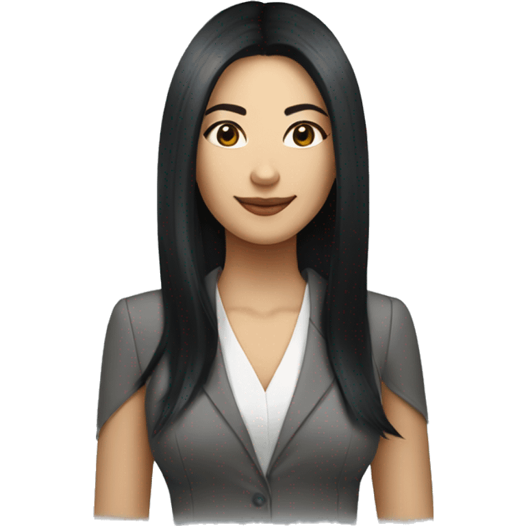 pretty woman office worker with long stratight black hair emoji