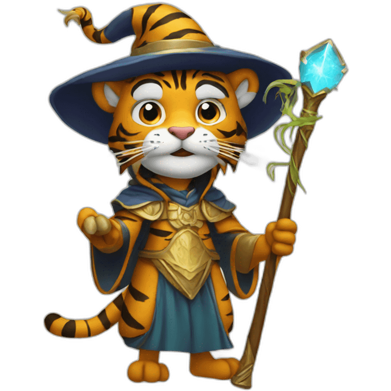 tiger wizard with staff emoji