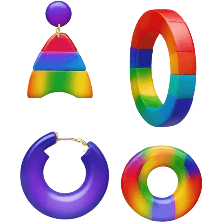 rainbow earrings emoji