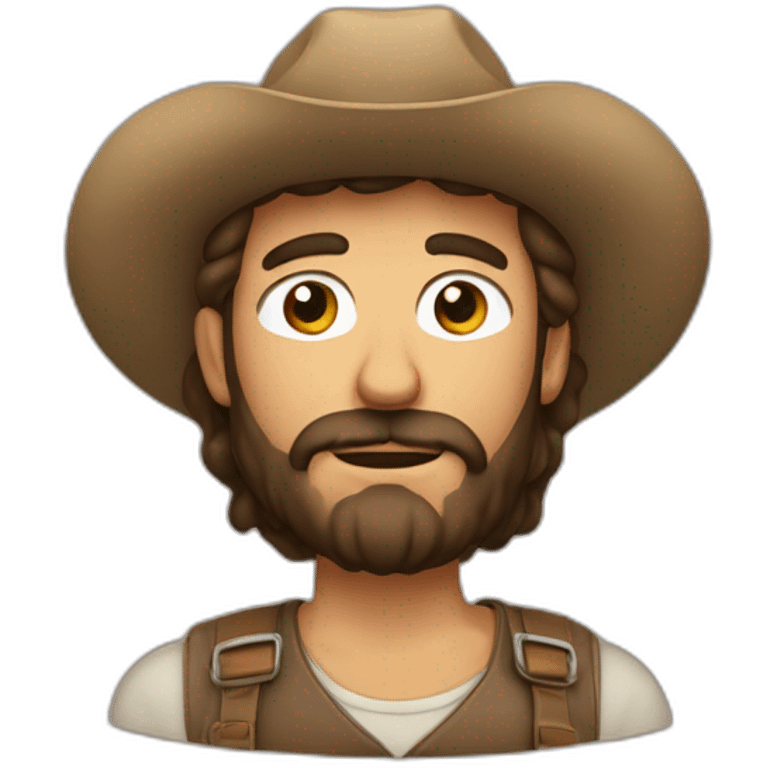 hombre con barba canosa larga y pelo castaño emoji