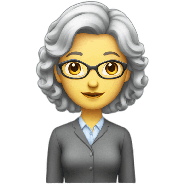 Grey hairs lady teacher standing emoji