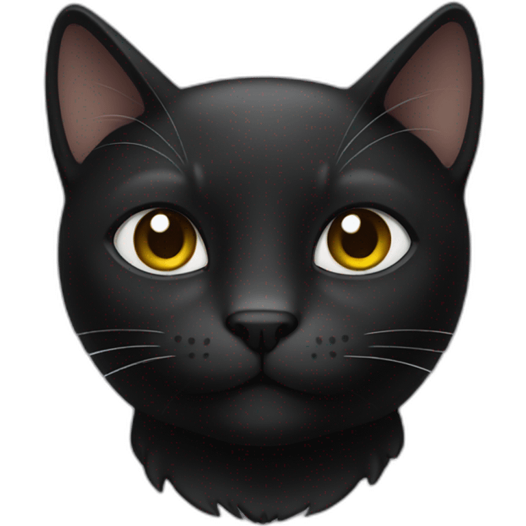 Black cat with white chest emoji