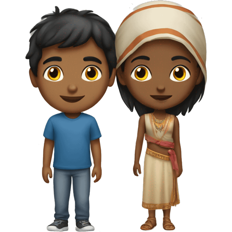 indian boy with american girl emoji