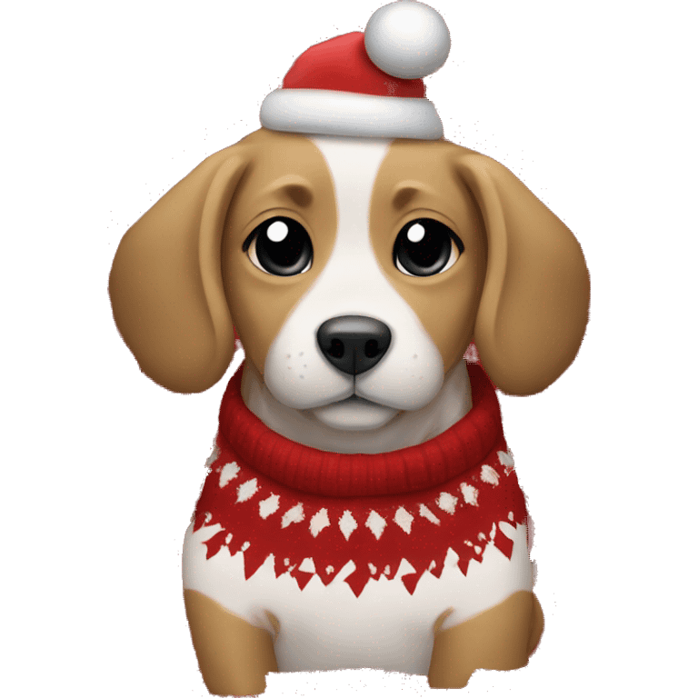 puppy wearing a Christmas sweater  emoji