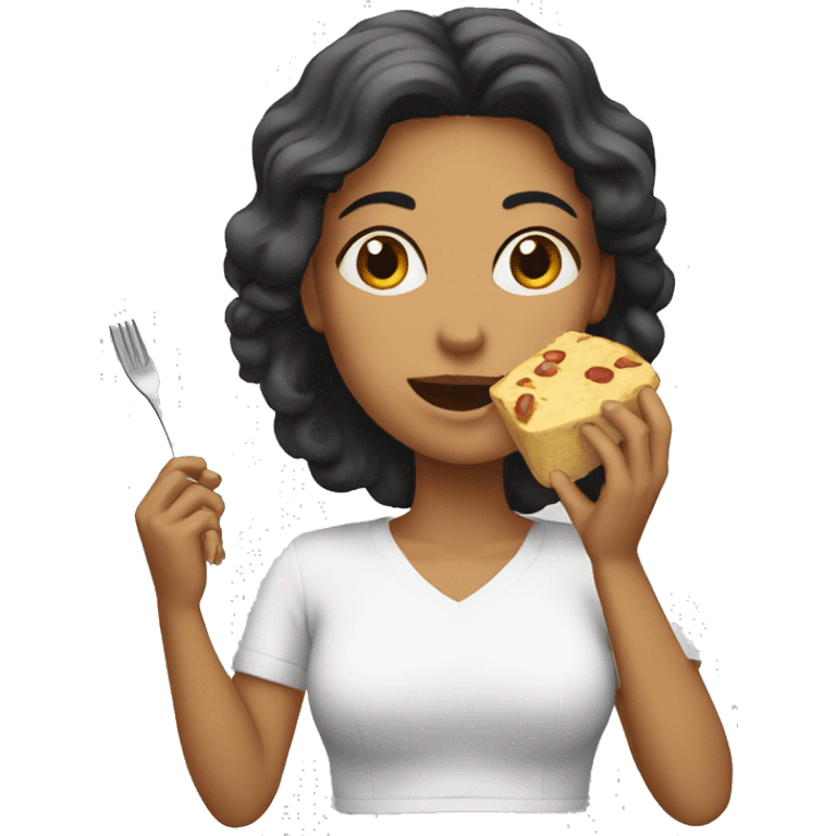 Mujer comiendo emoji