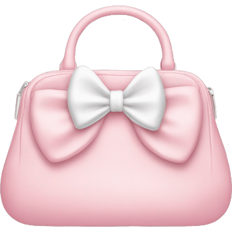 Soft pink purse with white bow emoji