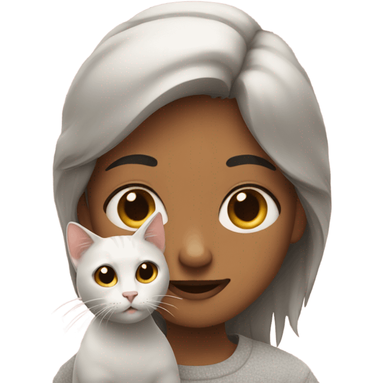 Human with cute cat emoji